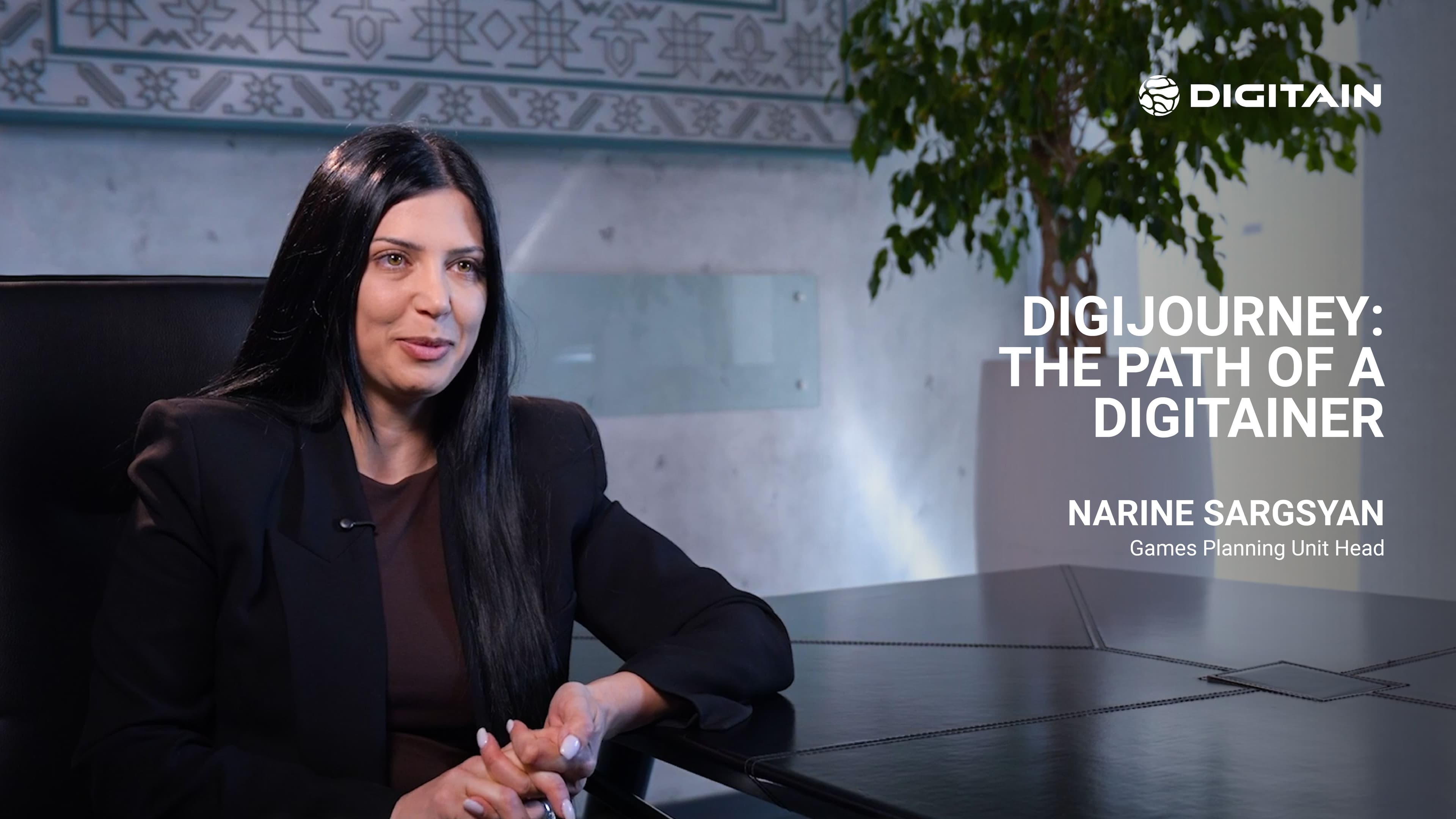 Narine Sargsyan, Omnichannel Gaming Lead, smiling during a "DIGIJOURNEY" interview.