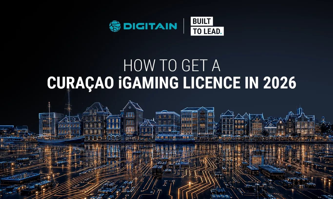 Futuristic city graphic with 'HOW TO GET A CURAÇAO iGAMING LICENCE IN 2026' text.